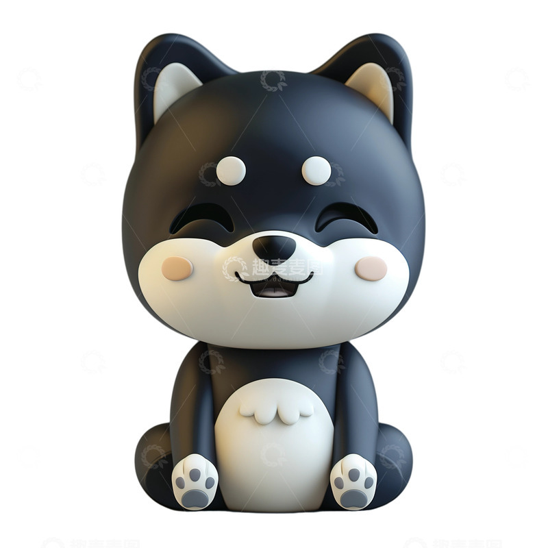 高清大图下载【趣麦麦图】3D可爱狗子建模元素