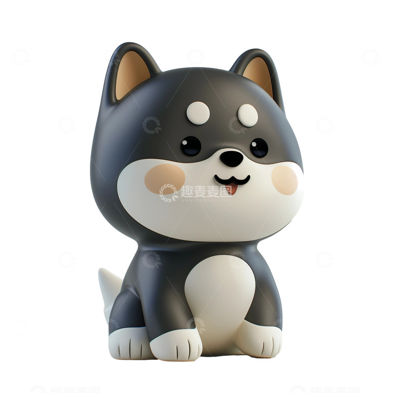 高清大图下载【趣麦麦图】3D可爱狗玩具建模元素