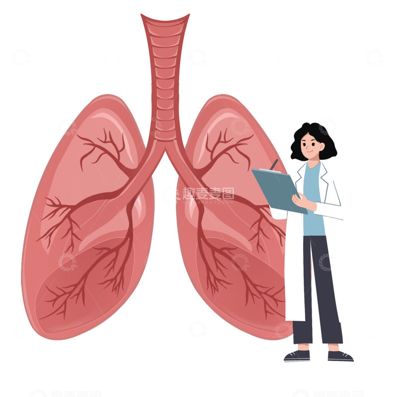 源文件下载【趣麦麦图】医生和肺健康元素