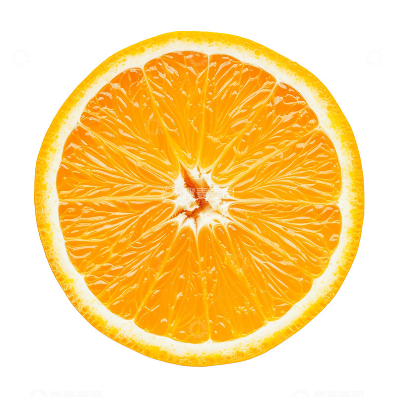一个切开的橙子
