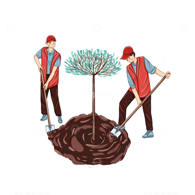 源文件下载【趣麦麦图】绿化种植志愿者
