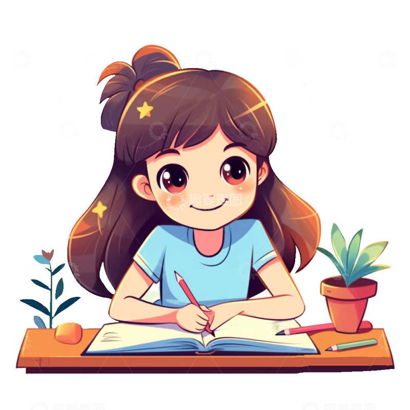 写作业的小女孩