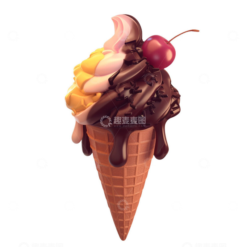 高清大图下载【趣麦麦图】冰淇淋3D卡通ICON图标