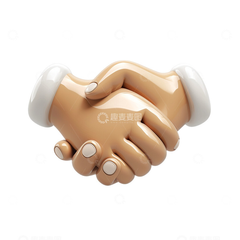 高清大图下载【趣麦麦图】握手3D卡通ICON图标