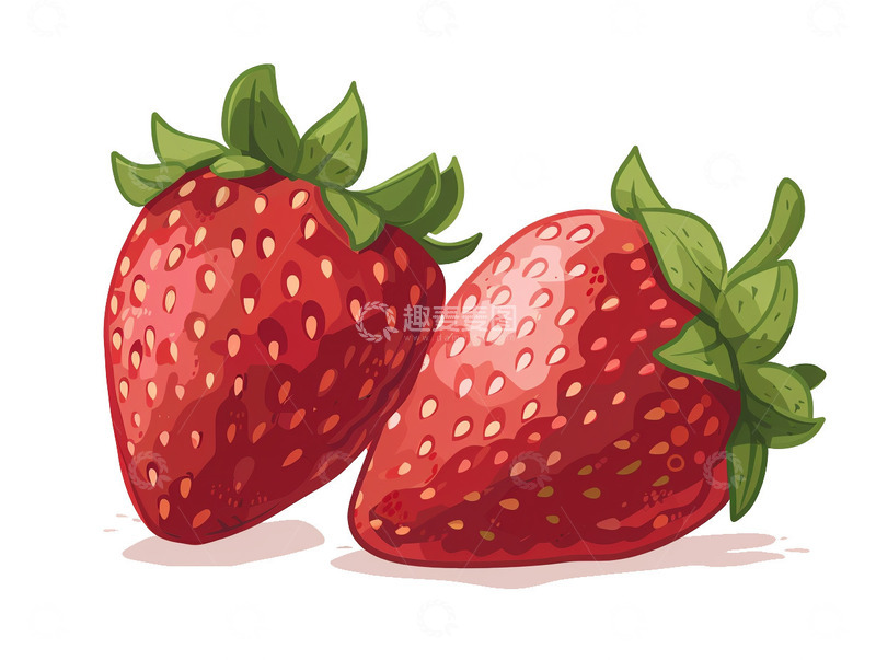 高清大图下载【趣麦麦图】手绘风格草莓卡通插画