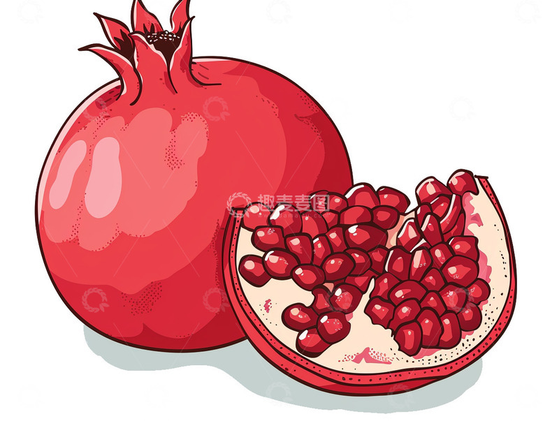 高清大图下载【趣麦麦图】手绘番石榴卡通插画