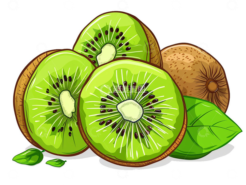 高清大图下载【趣麦麦图】-手绘猕猴桃卡通插画