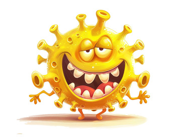 黄色卡通形象病毒