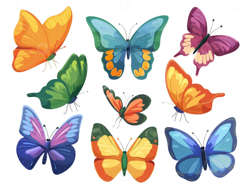 春天蝴蝶装饰素材