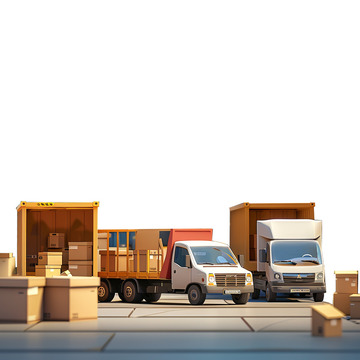 道路上行驶的货车