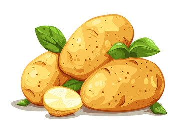 手绘土豆卡通插画