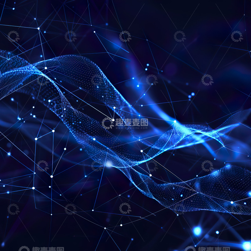 高清大图下载【趣麦麦图】蓝色科技炫彩背景