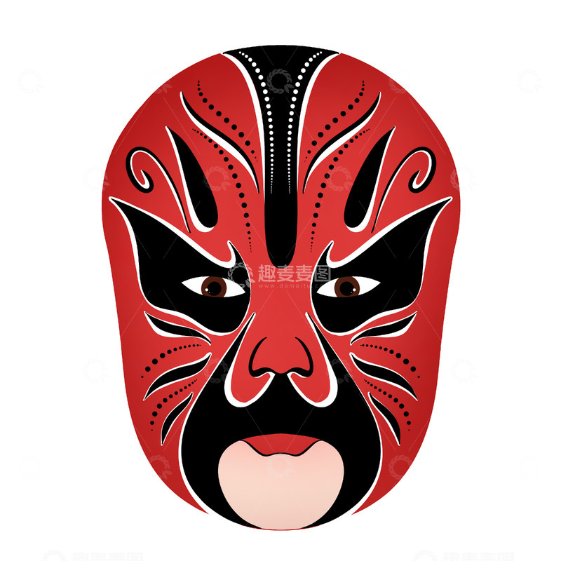 源文件下载【趣麦麦图】红脸谱插画素材