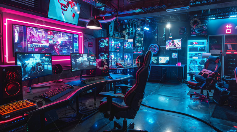 高清大图下载【趣麦麦图】-科技感电竞空间