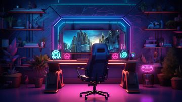 霓虹光效电竞房间