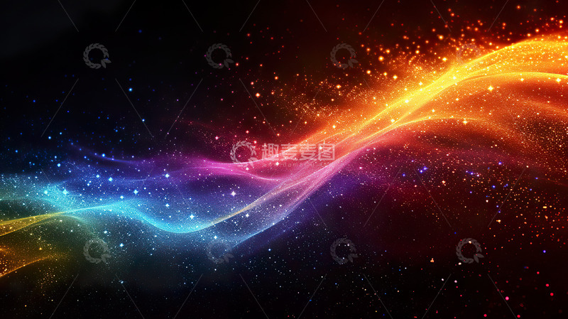 高清大图下载【趣麦麦图】彩色科技光线海报背景