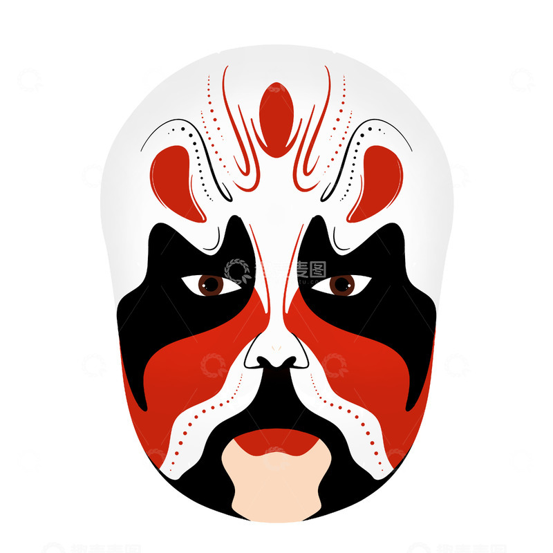 源文件下载【趣麦麦图】戏剧脸谱插画