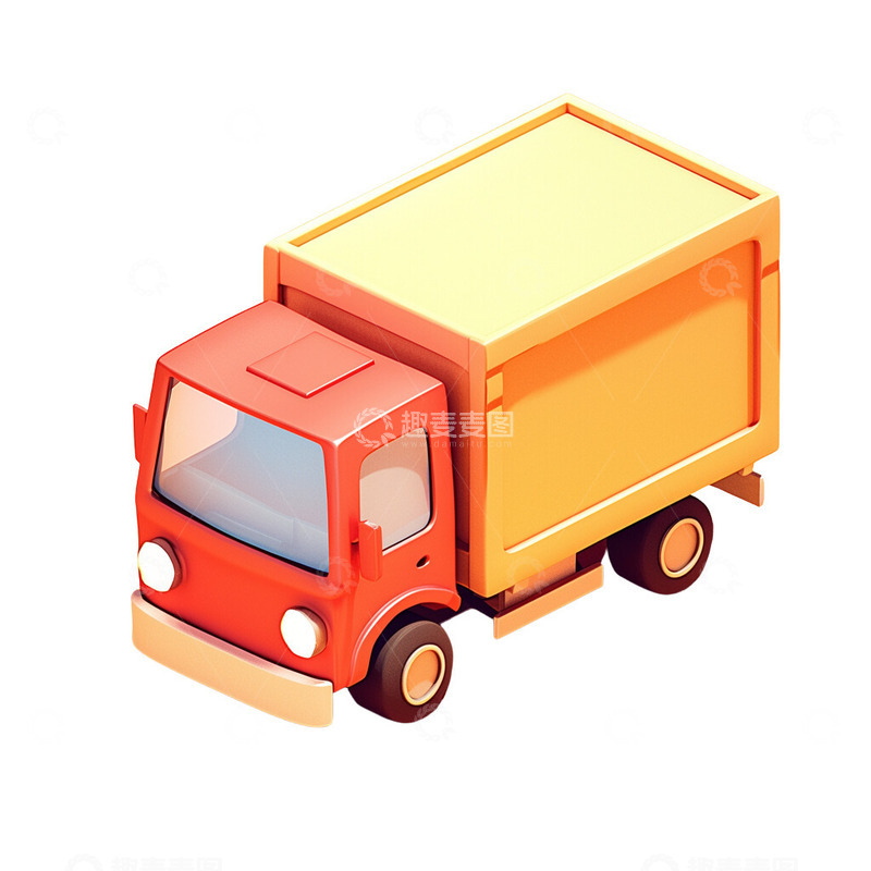 高清大图下载【趣麦麦图】3D卡通小货车