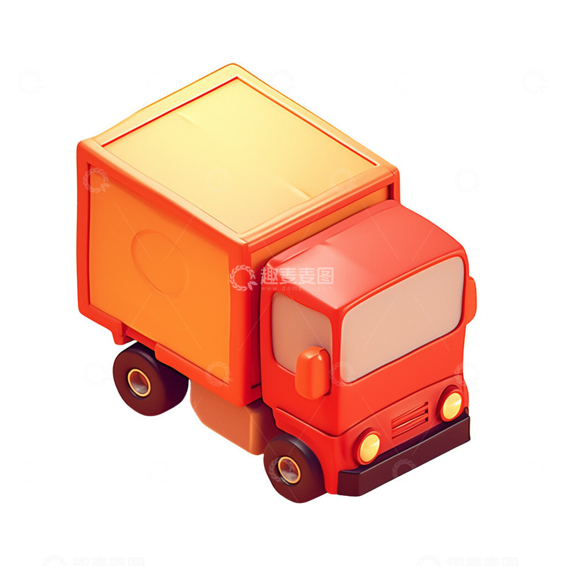 高清大图下载【趣麦麦图】3D卡通小货车2