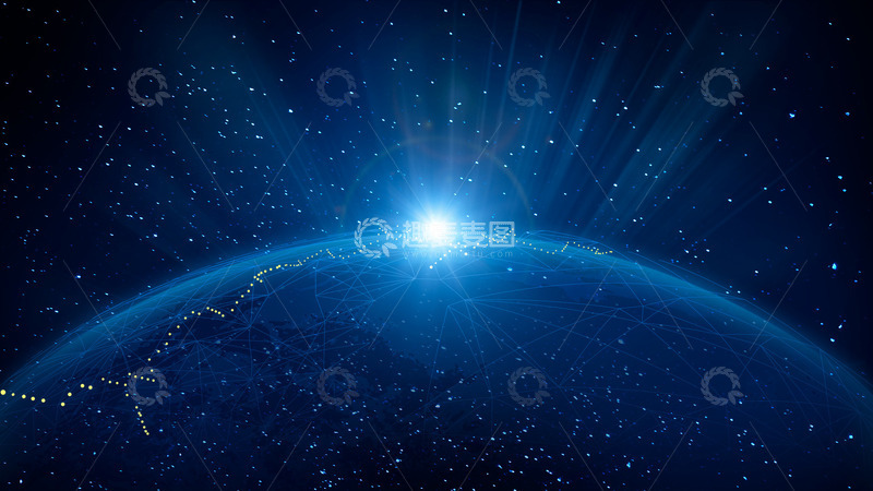 源文件下载【趣麦麦图】蓝色科技地球背景