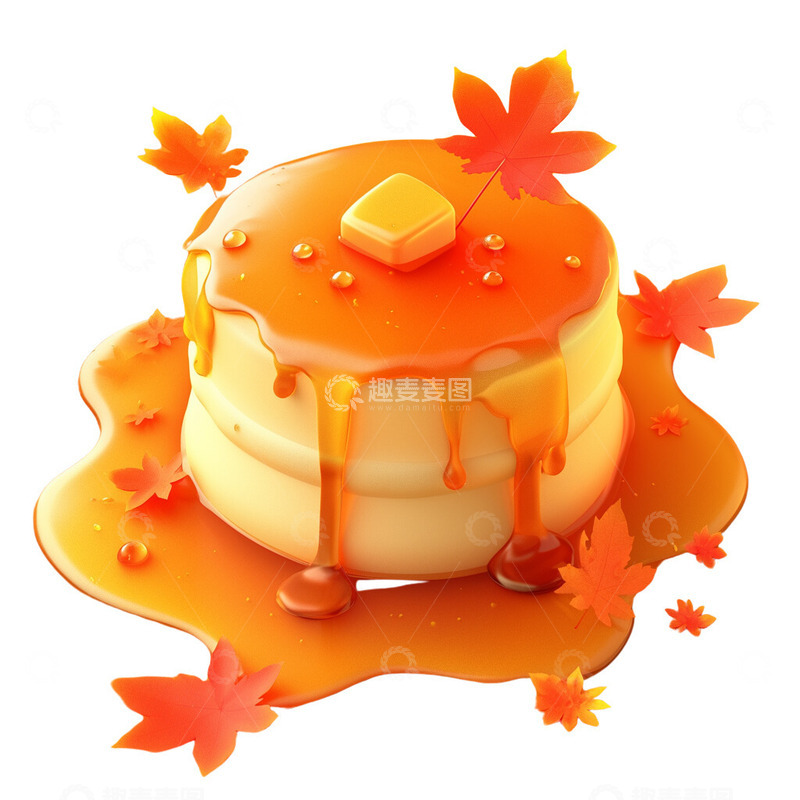 高清大图下载【趣麦麦图】3D枫糖蛋糕