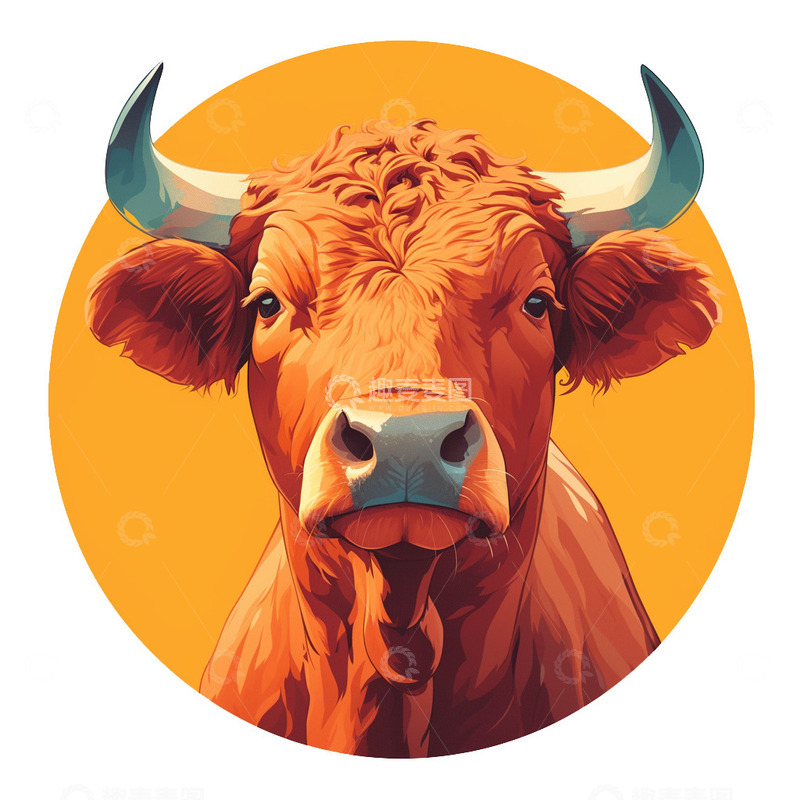 高清大图下载【趣麦麦图】公牛卡通头像