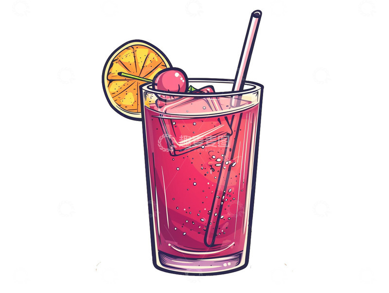 高清大图下载【趣麦麦图】手绘饮料卡通插画