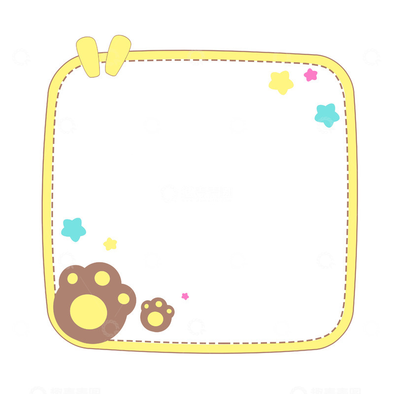 可爱爪子卡通边框