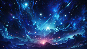 流星划过的绚烂星空