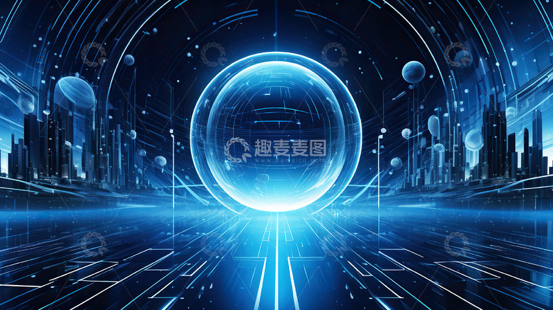高清大图下载【趣麦麦图】蓝色未来科技背景