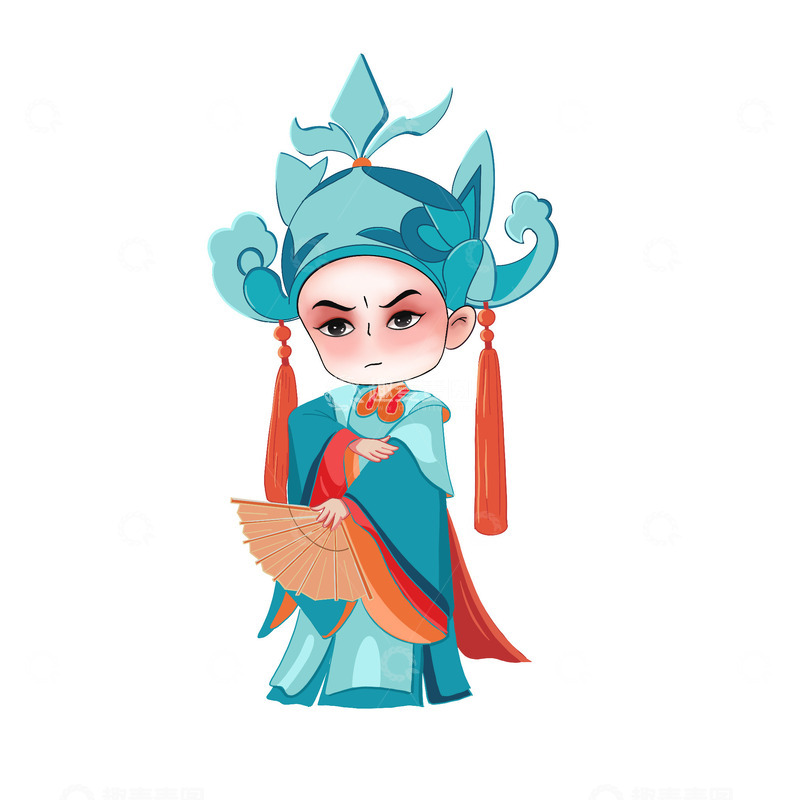 源文件下载【趣麦麦图】戏剧人物手绘卡通非遗文化传统