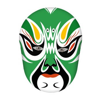 脸谱戏剧非遗传承绿色变脸