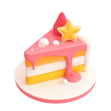 3D美味的奶油蛋糕