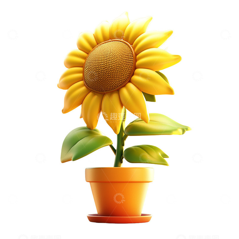 高清大图下载【趣麦麦图】向日葵花朵盆摘