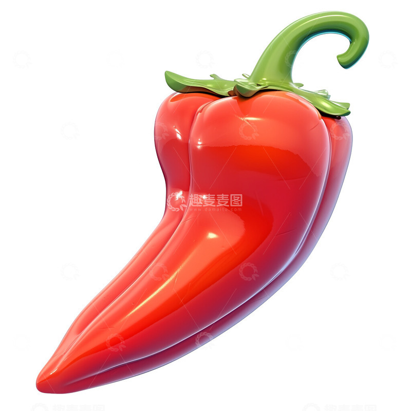 高清大图下载【趣麦麦图】3D红色辣椒