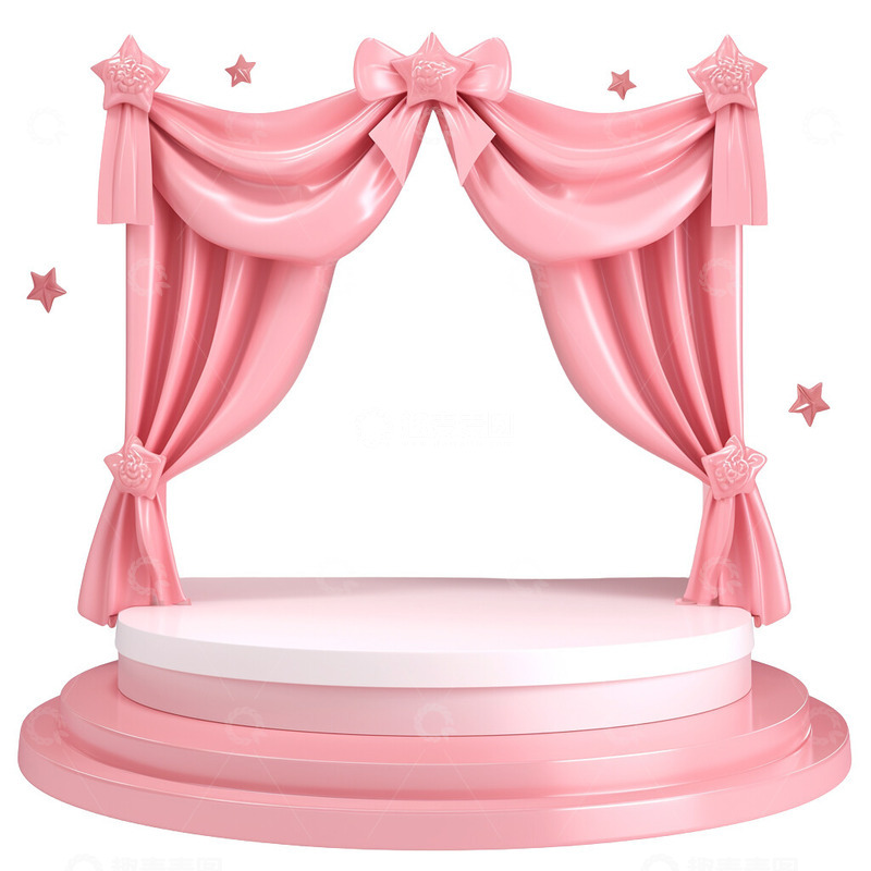 高清大图下载【趣麦麦图】粉色幕布的展台