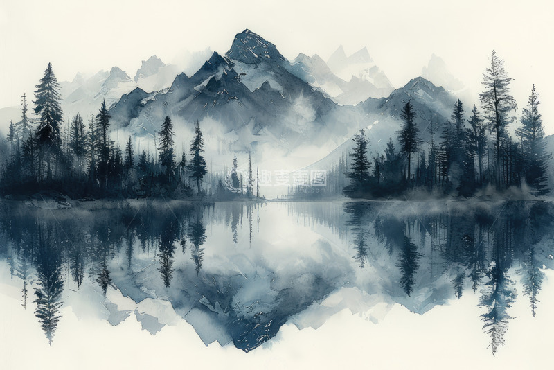 高清大图下载【趣麦麦图】中国风高山水墨画