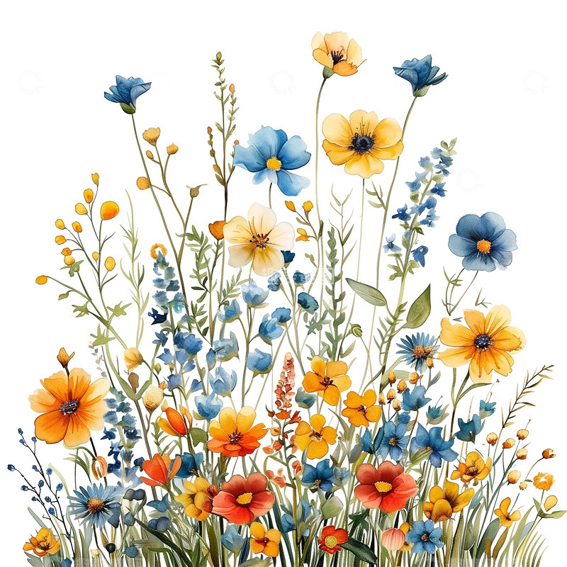 高清大图下载【趣麦麦图】春天植物花草插画素材