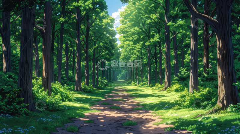 高清大图下载【趣麦麦图】热带树林背景素材