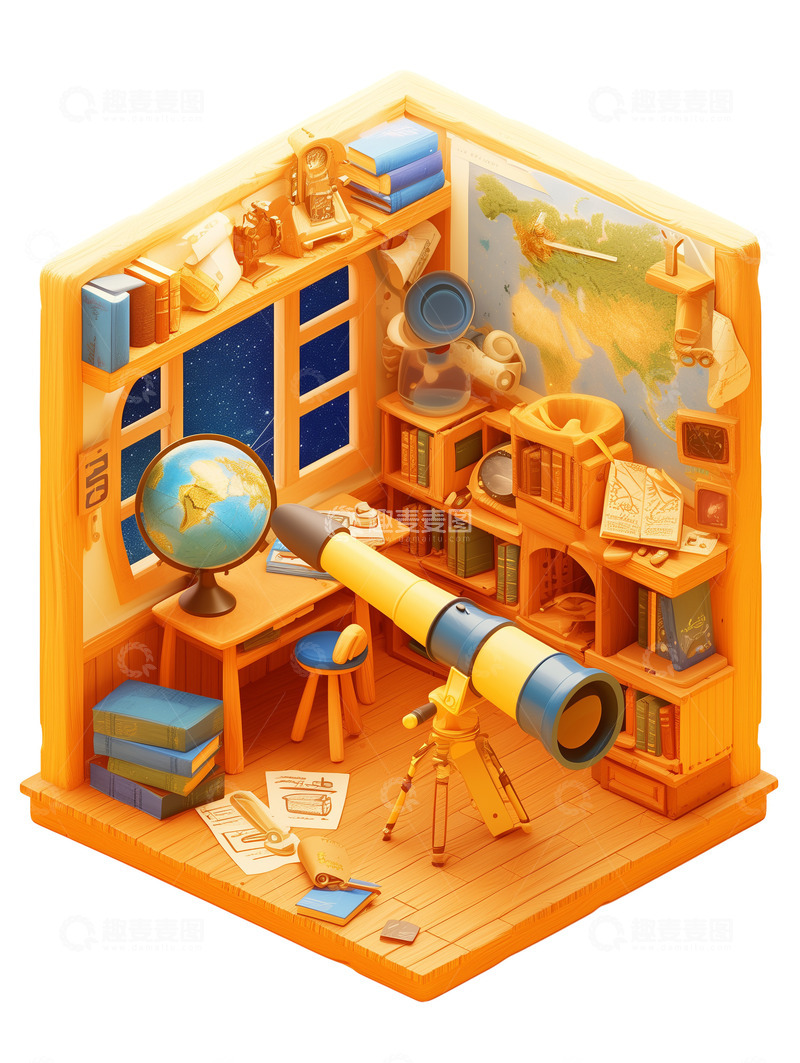 高清大图下载【趣麦麦图】3D建模可爱小屋