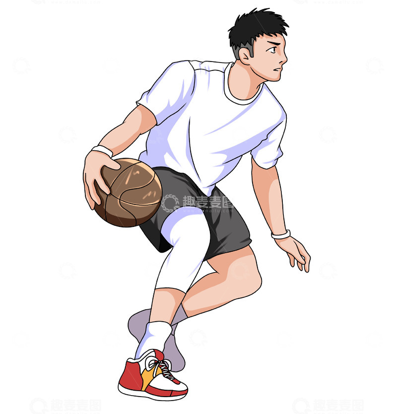 源文件下载【趣麦麦图】成人篮球运动