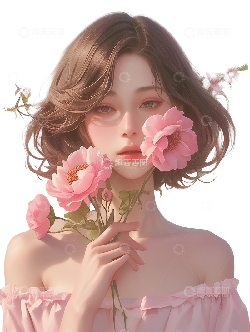 高清大图下载【趣麦麦图】鲜花般的可爱女人