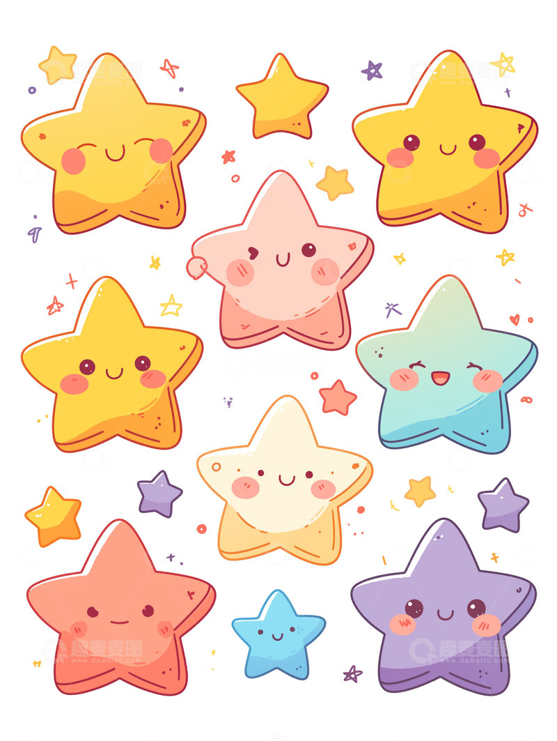 可爱卡通手绘五角星元素