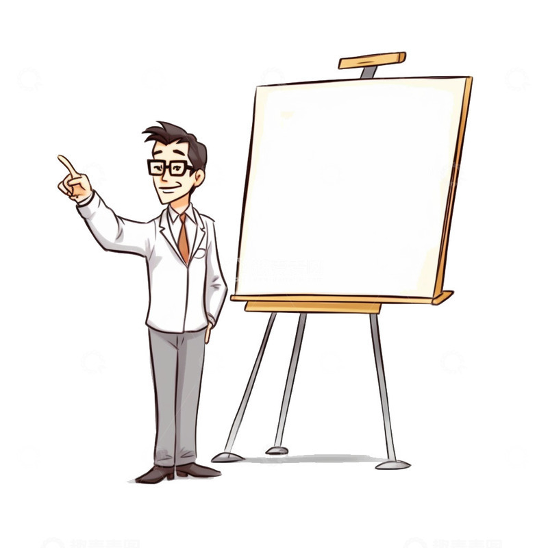 高清大图下载【趣麦麦图】西装男士讲解插画