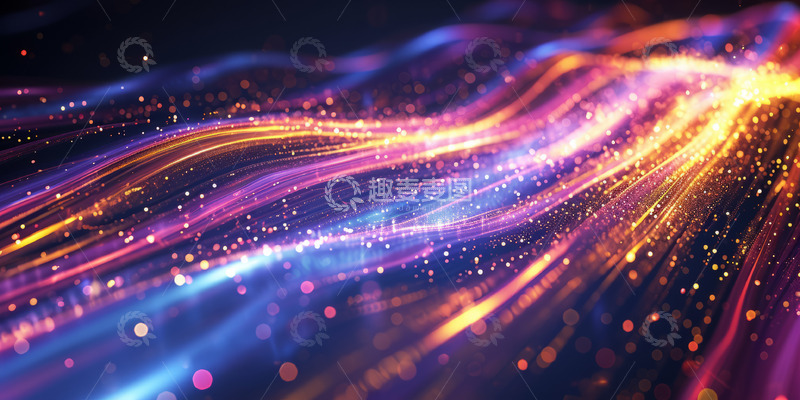高清大图下载【趣麦麦图】炫彩线条科技光线展板装饰背景