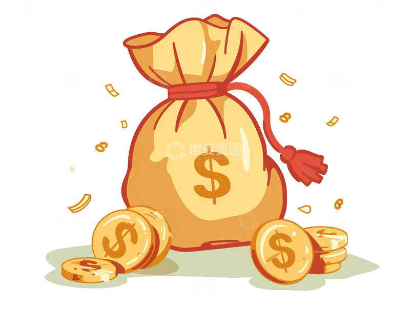 高清大图下载【趣麦麦图】金币钱袋财富