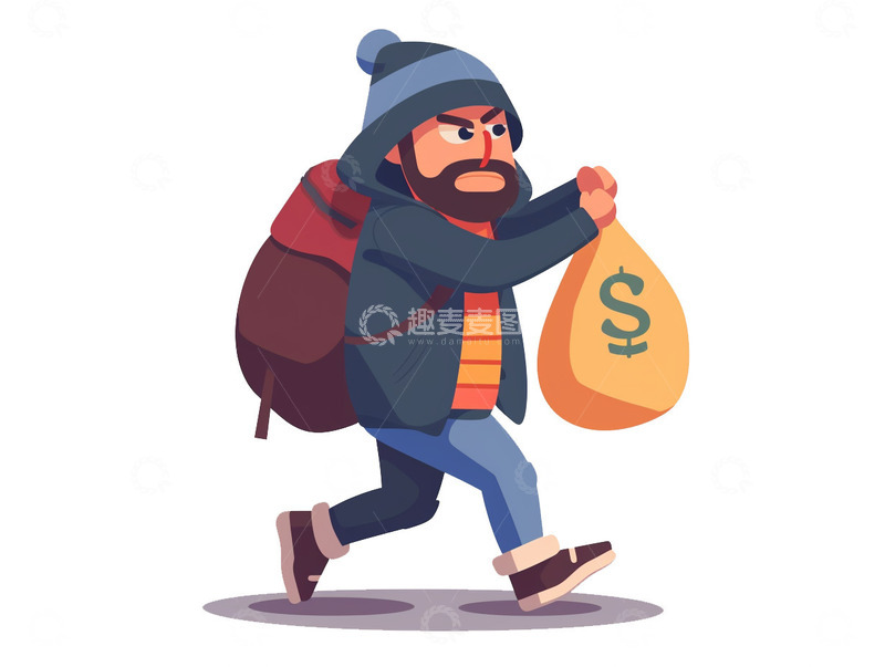 高清大图下载【趣麦麦图】偷取钱袋的大盗