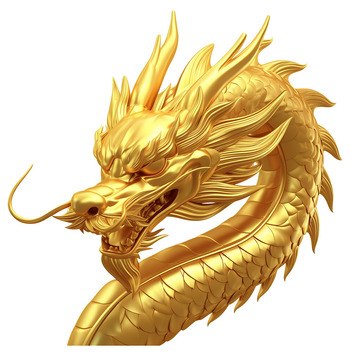 金色龙头中国龙3D