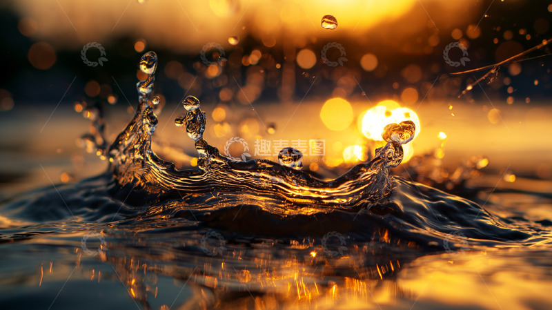 高清大图下载【趣麦麦图】水浪漫梦幻清新金色化妆品淘宝海报背景