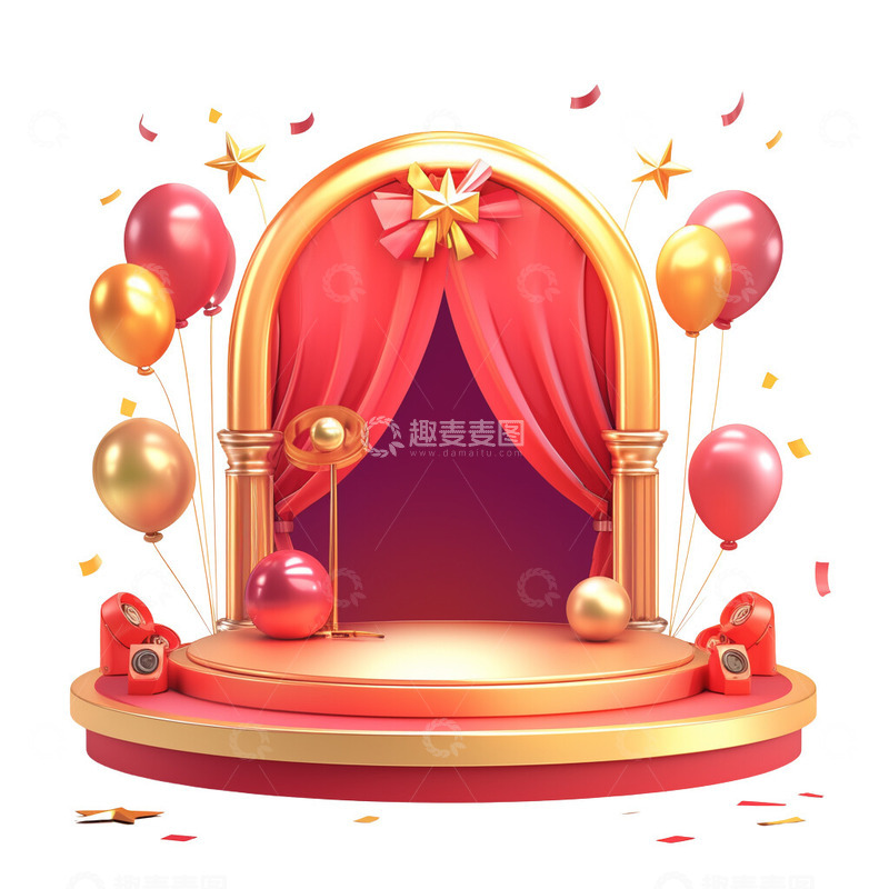 高清大图下载【趣麦麦图】生日展台庆祝气球舞台